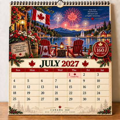 🇨🇦🍁 2027 Canada 160th Anniversary Wall Calendar 🍁🇨🇦