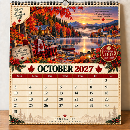 🇨🇦🍁 2027 Canada 160th Anniversary Wall Calendar 🍁🇨🇦