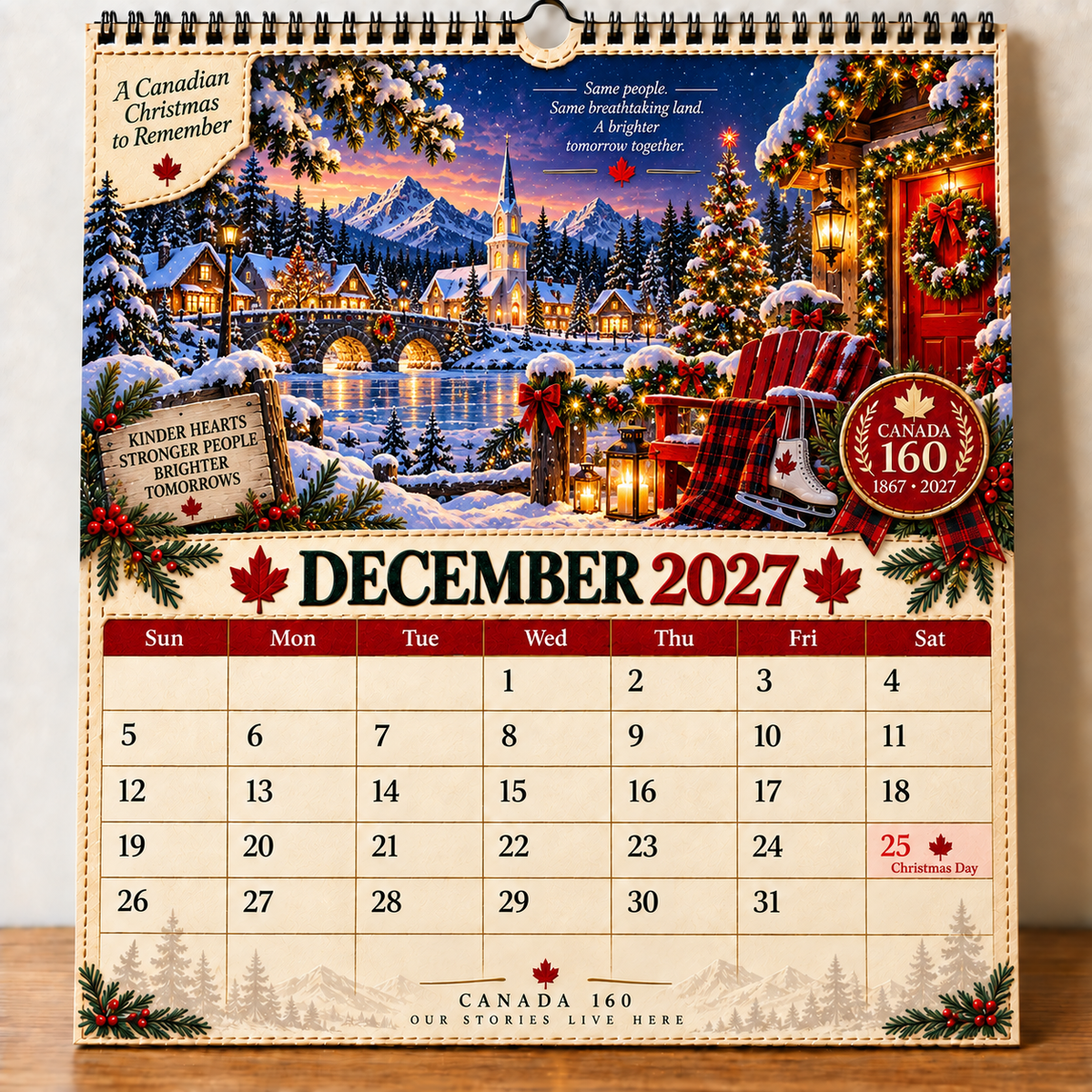 🇨🇦🍁 2027 Canada 160th Anniversary Wall Calendar 🍁🇨🇦