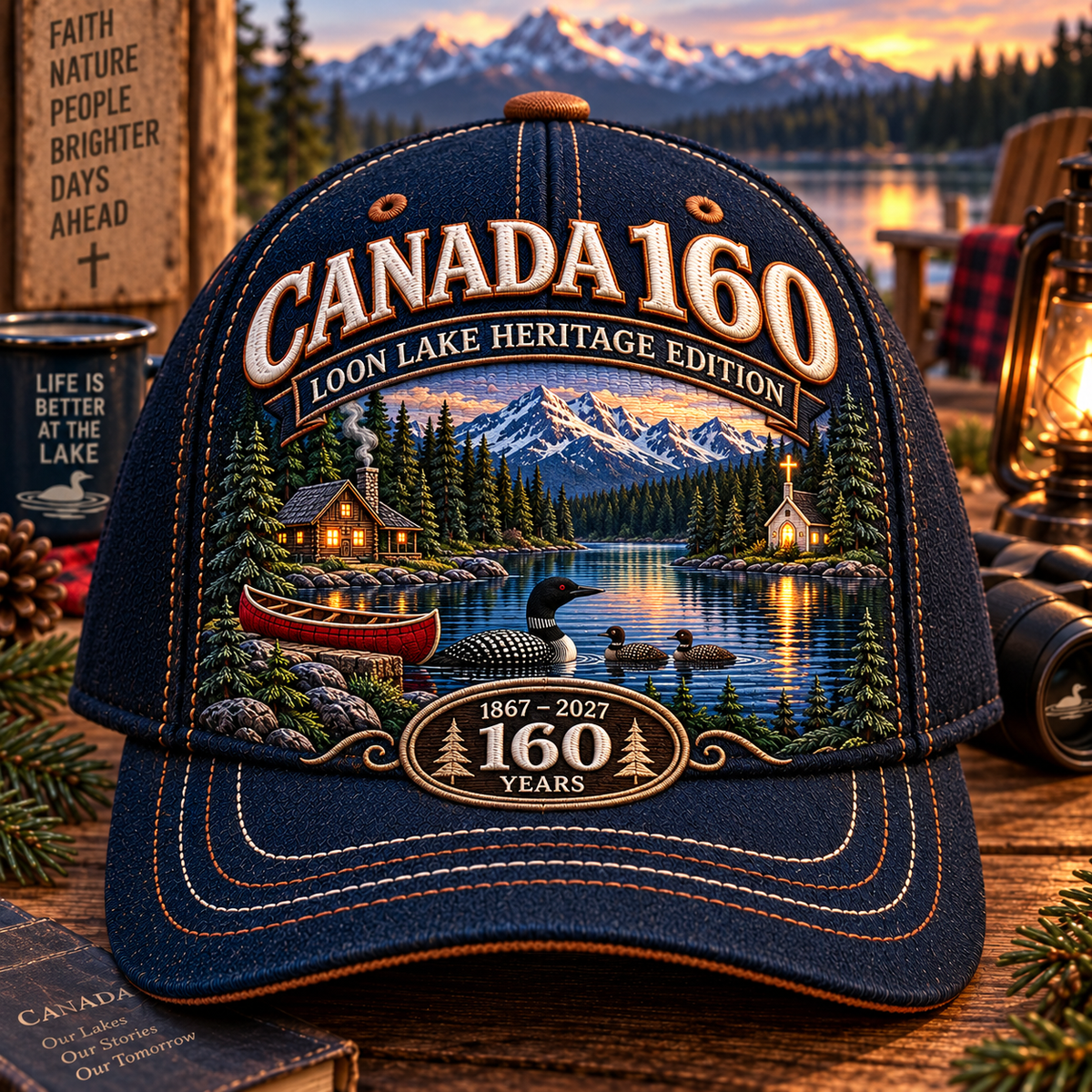 🇨🇦 Canada 160 Heritage Embroidered Cap Collection™ – 1867–2027 Wilderness & Faith Commemorative Hats