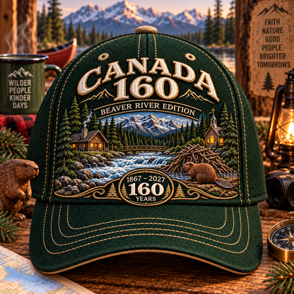 🇨🇦 Canada 160 Heritage Embroidered Cap Collection™ – 1867–2027 Wilderness & Faith Commemorative Hats