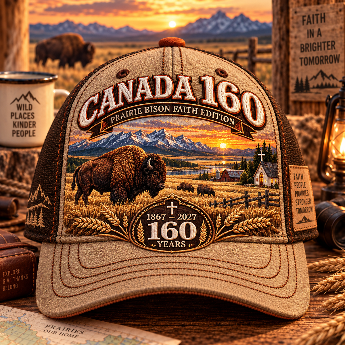 🇨🇦 Canada 160 Heritage Embroidered Cap Collection™ – 1867–2027 Wilderness & Faith Commemorative Hats