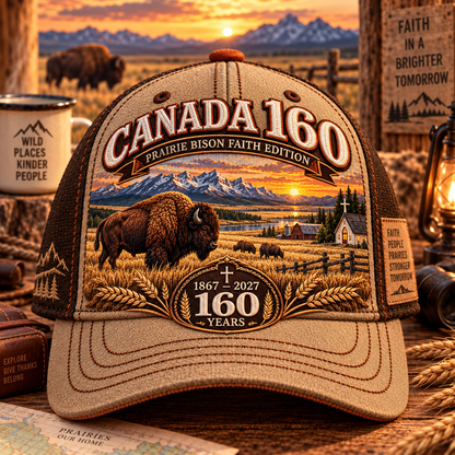 🇨🇦 Canada 160 Heritage Embroidered Cap Collection™ – 1867–2027 Wilderness & Faith Commemorative Hats