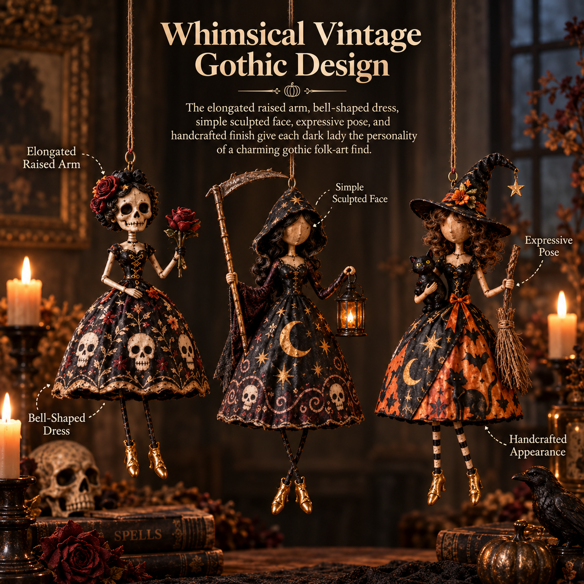 🎃Midnight Ladies™ – Gothic Halloween Hanging Decor🖤