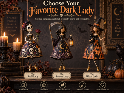 🎃Midnight Ladies™ – Gothic Halloween Hanging Decor🖤