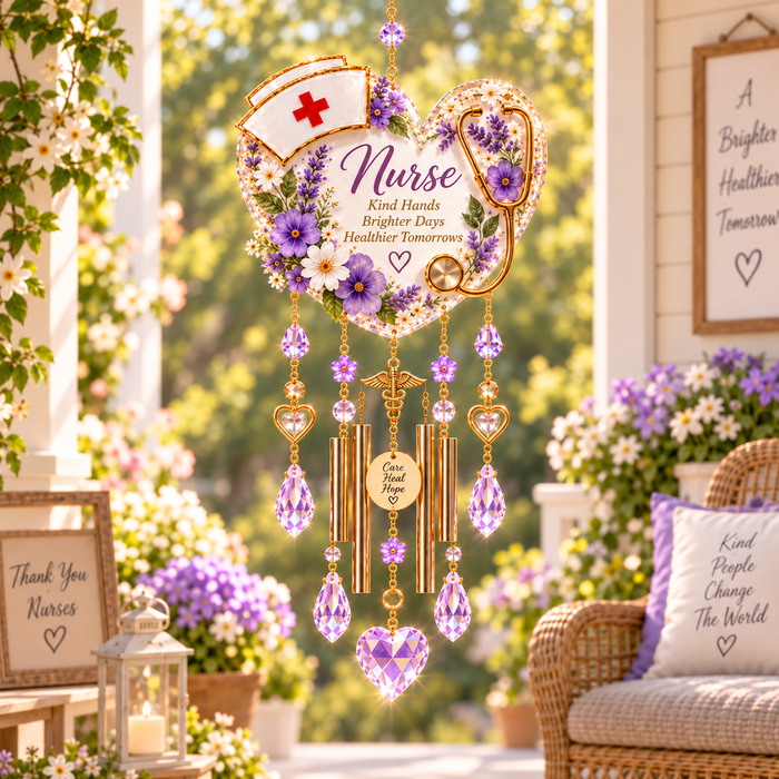 Purple nurse wind chime