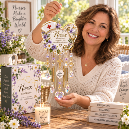💜Nurse Blessing™ Crystal Wind Chime – A Heartfelt Thank You for Every Caring Hand