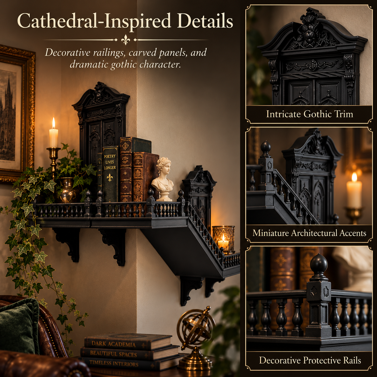 🔥Last Day 49% OFF🖤 Gothic Miniature Architecture Wall Shelf 🖤