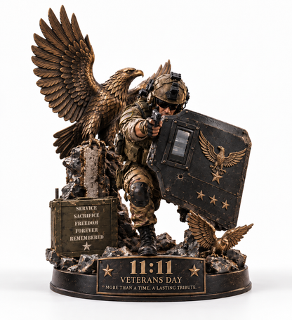 🦅 Veterans Day 11:11 Service & Honor Tribute™ – Soldier Memorial Display ⭐