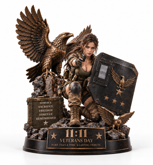 🦅 Veterans Day 11:11 Service & Honor Tribute™ – Soldier Memorial Display ⭐