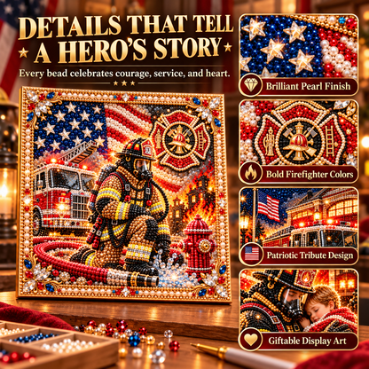🔥 LIMITED-TIME 50% OFF | Firefighter Heroes Pearl Art Kit™ – DIY Tribute Bead Painting Collection
