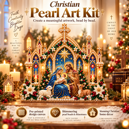 ✝️ Faithful Christmas Pearl Art Kit™ Create a Meaningful Nativity Keepsake, One Pearl at a Time