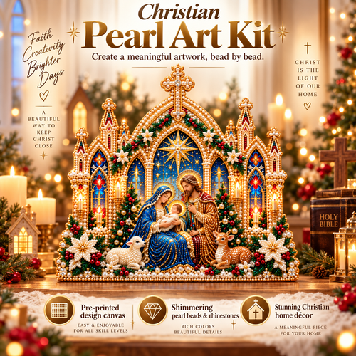 ✝️ Faithful Christmas Pearl Art Kit™ Create a Meaningful Nativity Keepsake, One Pearl at a Time