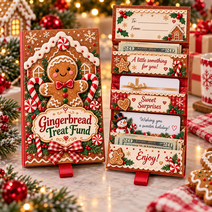 🎄 Christmas Cash Reveal Booklet – Pull-Tab Money & Gift Card Holder