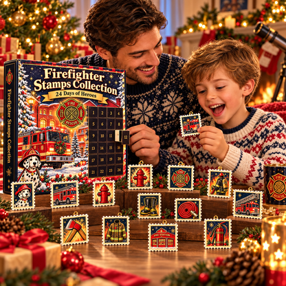 🚒🔥 24 Days of Firehouse Heroes™ – Firefighter Christmas Stamp Advent Collection 🎄✨