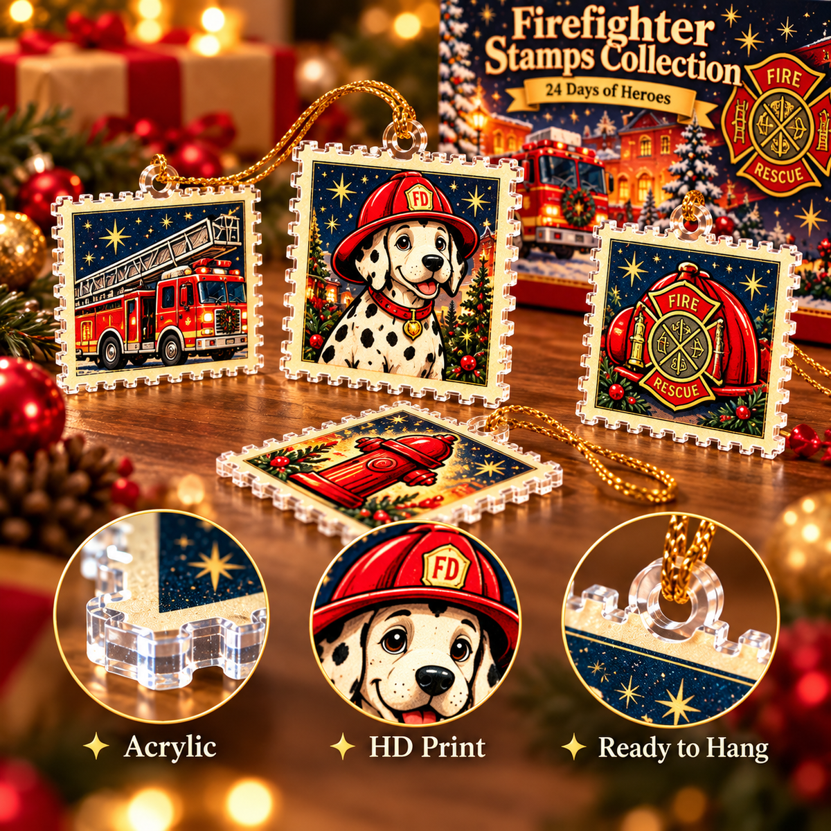 🚒🔥 24 Days of Firehouse Heroes™ – Firefighter Christmas Stamp Advent Collection 🎄✨