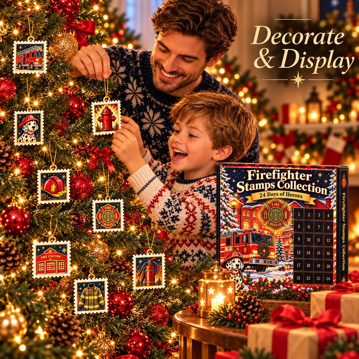 🚒🔥 24 Days of Firehouse Heroes™ – Firefighter Christmas Stamp Advent Collection 🎄✨