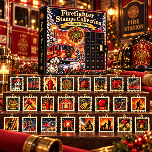 🚒🔥 24 Days of Firehouse Heroes™ – Firefighter Christmas Stamp Advent Collection 🎄✨