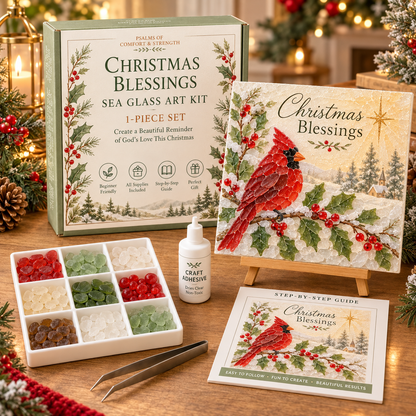 🎄✨ Psalms of Christmas Sea Glass Art Kit🎅⛄