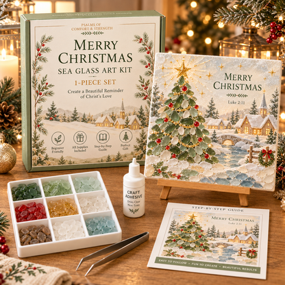 🎄✨ Psalms of Christmas Sea Glass Art Kit🎅⛄