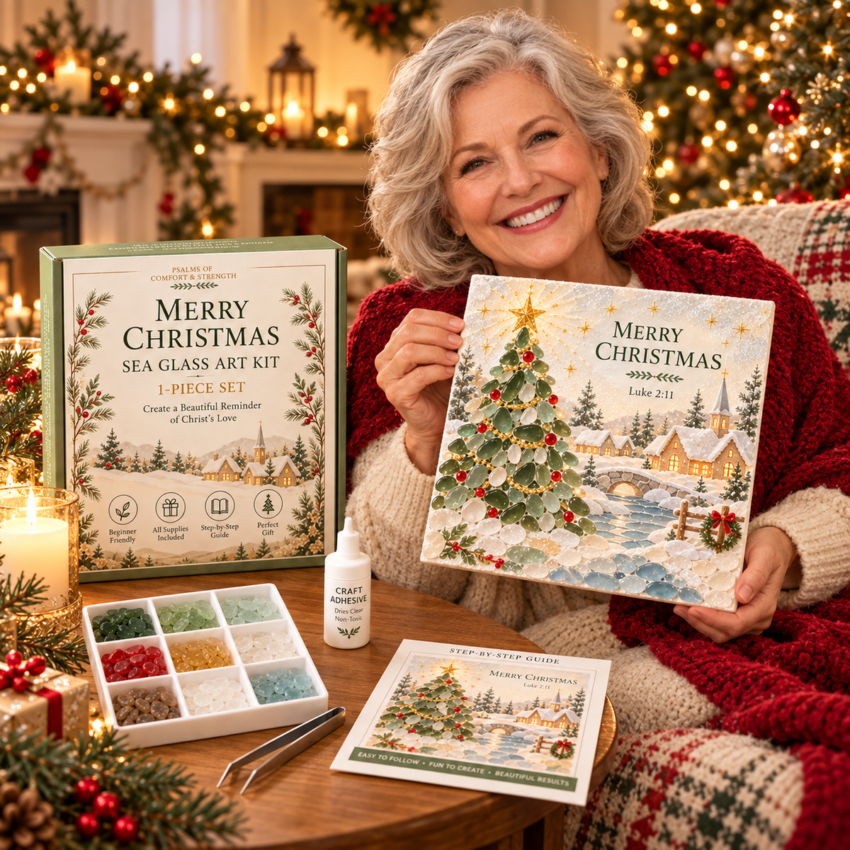 🎄✨ Psalms of Christmas Sea Glass Art Kit🎅⛄