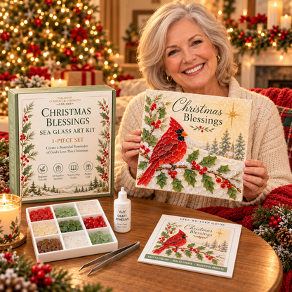 🎄✨ Psalms of Christmas Sea Glass Art Kit🎅⛄