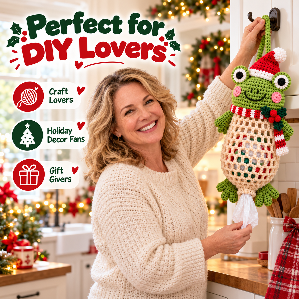 Christmas crochet bag holder kit