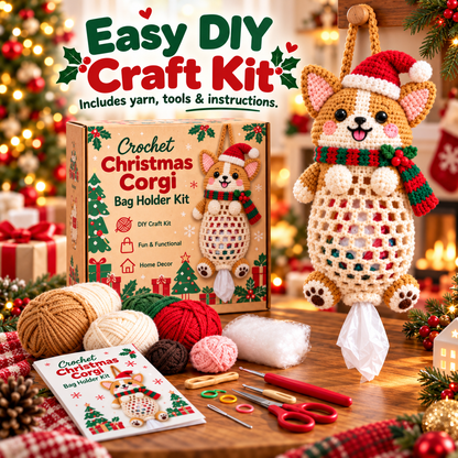 🎄Christmas Crochet Bag Holder DIY Kit🐸🐶🎅