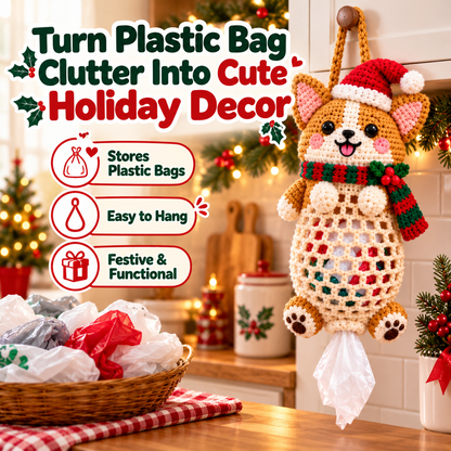 🎄Christmas Crochet Bag Holder DIY Kit🐸🐶🎅