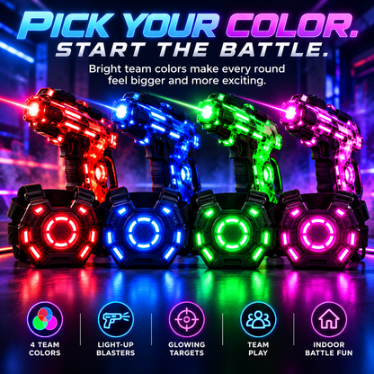 ⚡  4-Player Laser Tag Set – Rechargeable Indoor Battle Game for Kids & Family 🎯