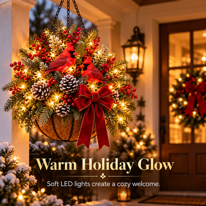 🎄Last Day 50% OFF Cardinal Christmas Glow Basket™ – Pre-Lit, Weather-Resistant & Zero Maintenance♥