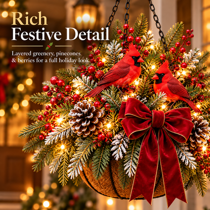 🎄Last Day 50% OFF Cardinal Christmas Glow Basket™ – Pre-Lit, Weather-Resistant & Zero Maintenance♥
