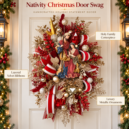 Blessed Christmas Nativity Wreath™ – Holy Family Door Decoration | Celebrate the True Meaning of Christmas