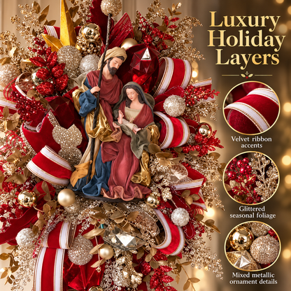 Blessed Christmas Nativity Wreath™ – Holy Family Door Decoration | Celebrate the True Meaning of Christmas