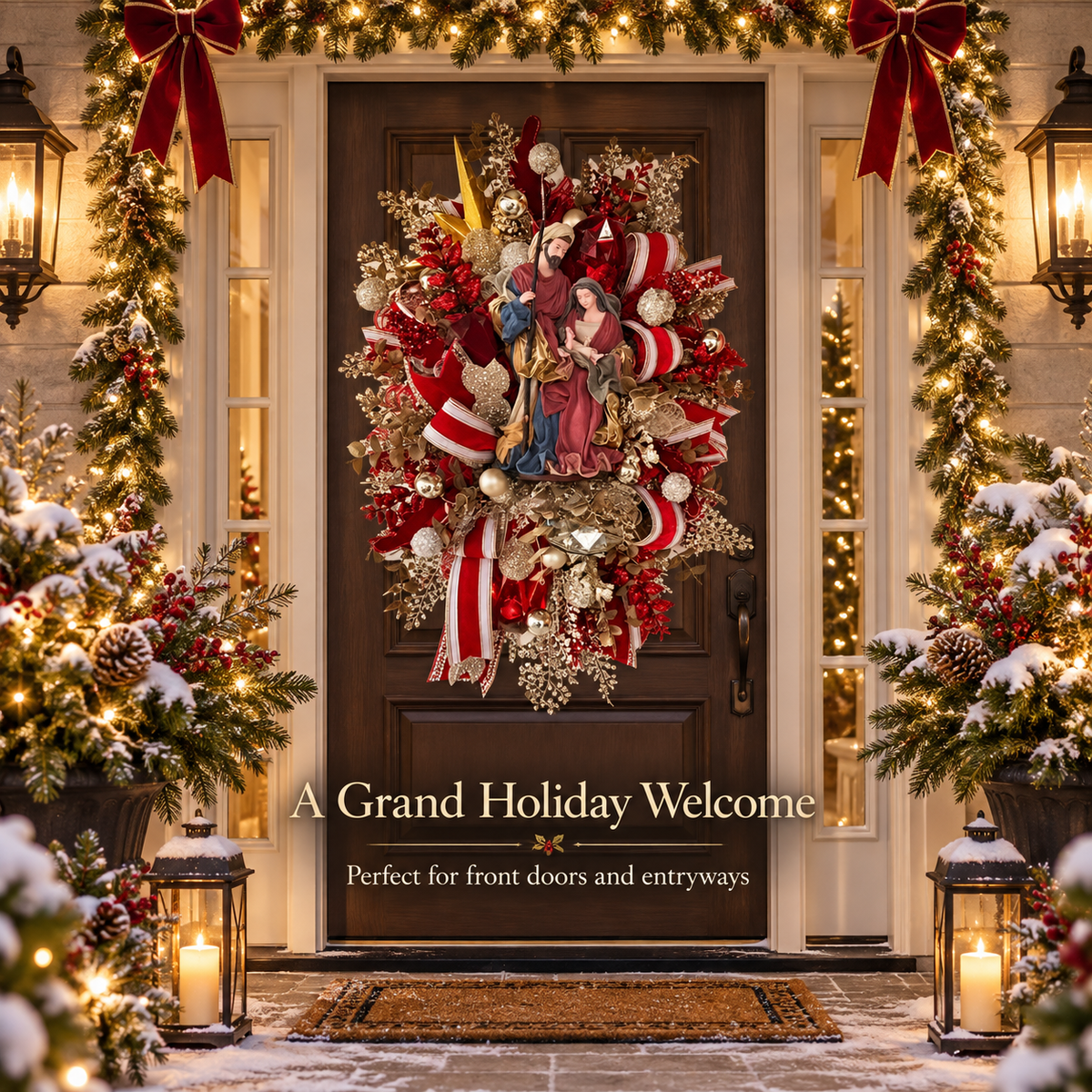 Blessed Christmas Nativity Wreath™ – Holy Family Door Decoration | Celebrate the True Meaning of Christmas