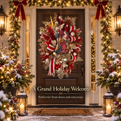 Blessed Christmas Nativity Wreath™ – Holy Family Door Decoration | Celebrate the True Meaning of Christmas