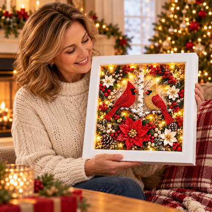 🎄✨ 3D Christmas Shadow Box Decor – Santa, Jesus & Cardinal Keepsake Frames | Ready-to-Display Holiday Gifts