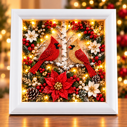 🎄✨ 3D Christmas Shadow Box Decor – Santa, Jesus & Cardinal Keepsake Frames | Ready-to-Display Holiday Gifts