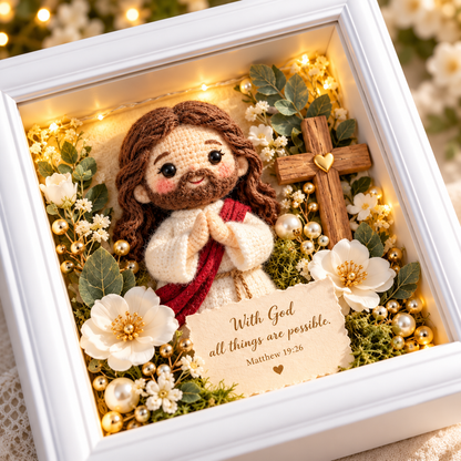🎄✨ 3D Christmas Shadow Box Decor – Santa, Jesus & Cardinal Keepsake Frames | Ready-to-Display Holiday Gifts