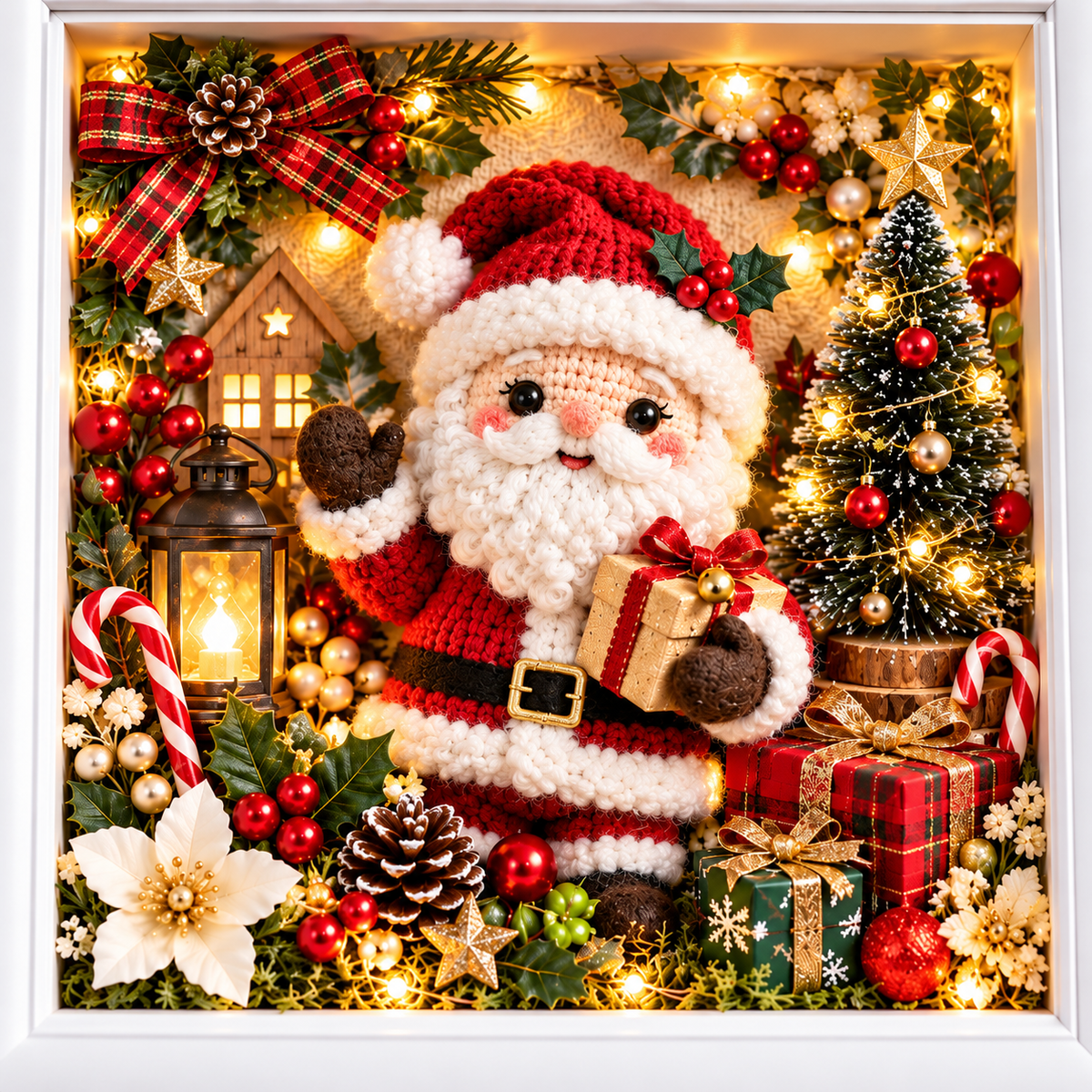 🎄✨ 3D Christmas Shadow Box Decor – Santa, Jesus & Cardinal Keepsake Frames | Ready-to-Display Holiday Gifts