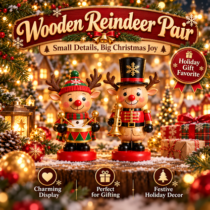🔥 Limited-Time Christmas Sale | Classic Christmas Wooden Figurine Collection – 6-Piece Santa, Reindeer & Snowman Set
