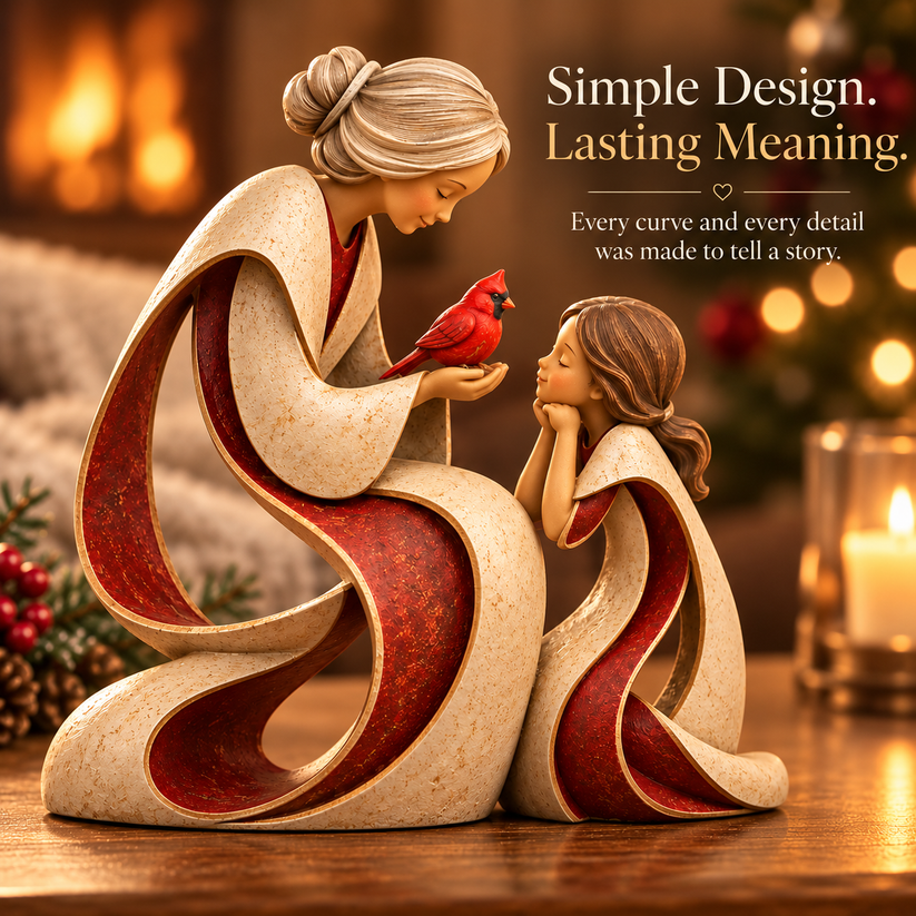Artistic openwork family keepsake sculpture