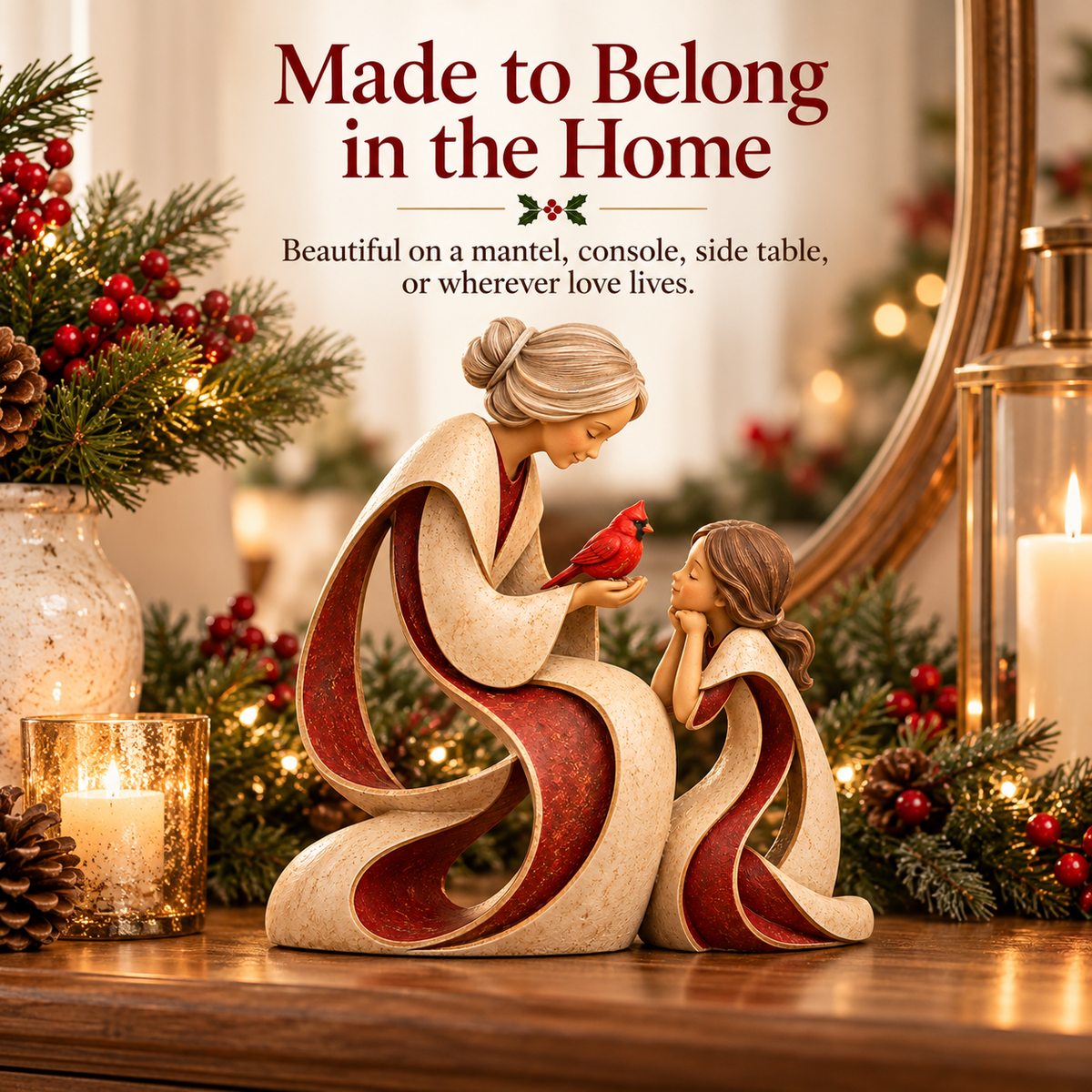 Love Passed Down™ – Grandmother & Granddaughter Cardinal Keepsake Sculpture