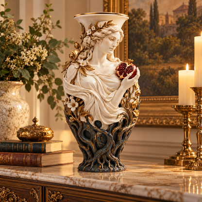 🌹 Persephone’s Return™ – Greek Goddess Sculptural Vase | A Symbol of Hope & New Beginnings