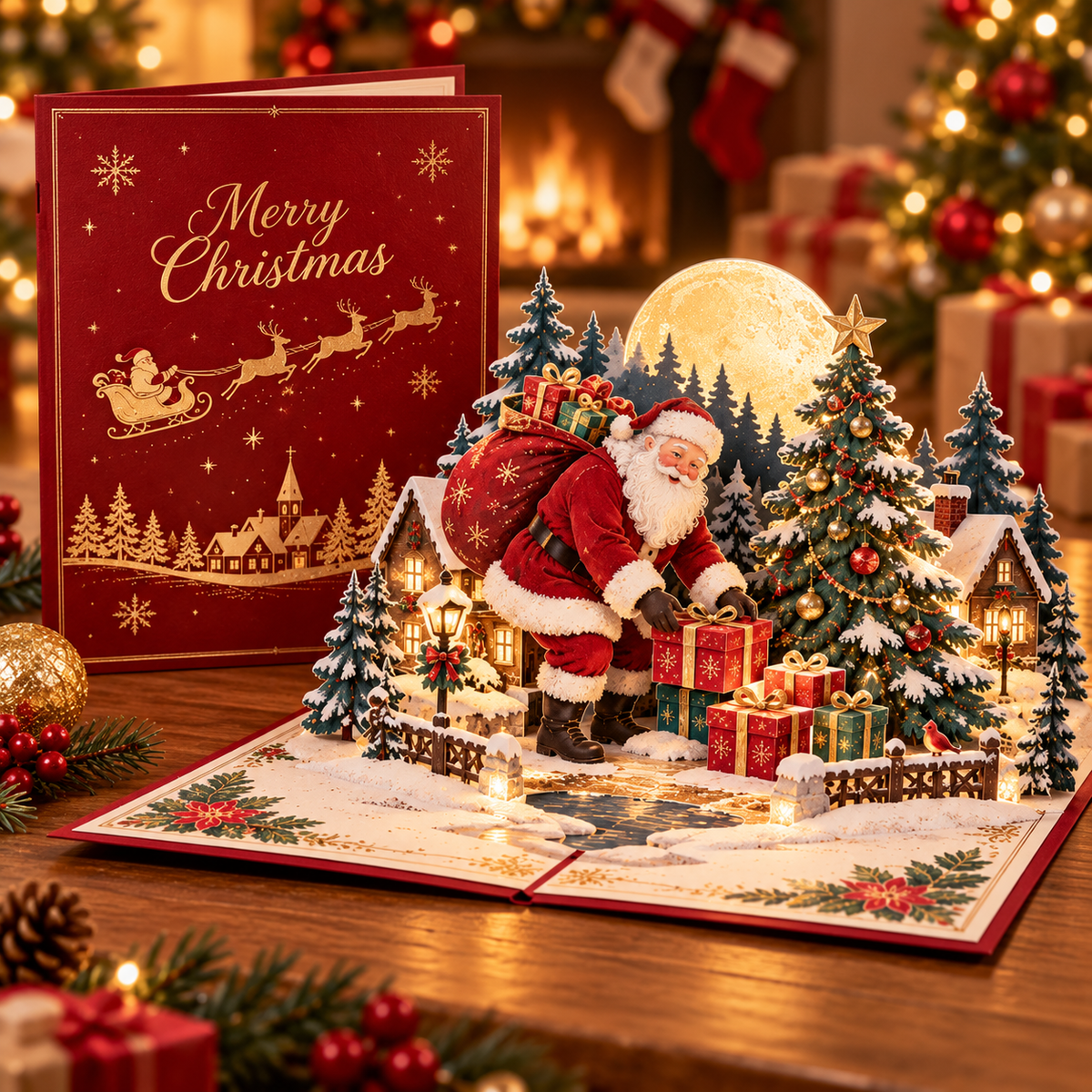 Limited-Time 40% OFF|🎅 Santa’s Christmas Eve™ 3D Pop-Up Card – A Magical Holiday Keepsake