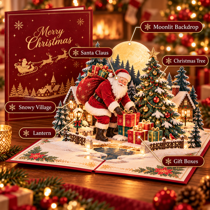 Limited-Time 40% OFF|🎅 Santa’s Christmas Eve™ 3D Pop-Up Card – A Magical Holiday Keepsake