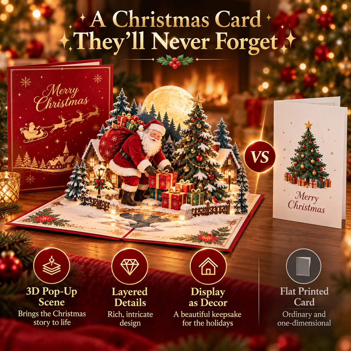 Limited-Time 40% OFF|🎅 Santa’s Christmas Eve™ 3D Pop-Up Card – A Magical Holiday Keepsake