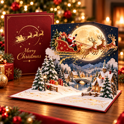 Limited-Time 40% OFF|🎅 Santa’s Christmas Eve™ 3D Pop-Up Card – A Magical Holiday Keepsake