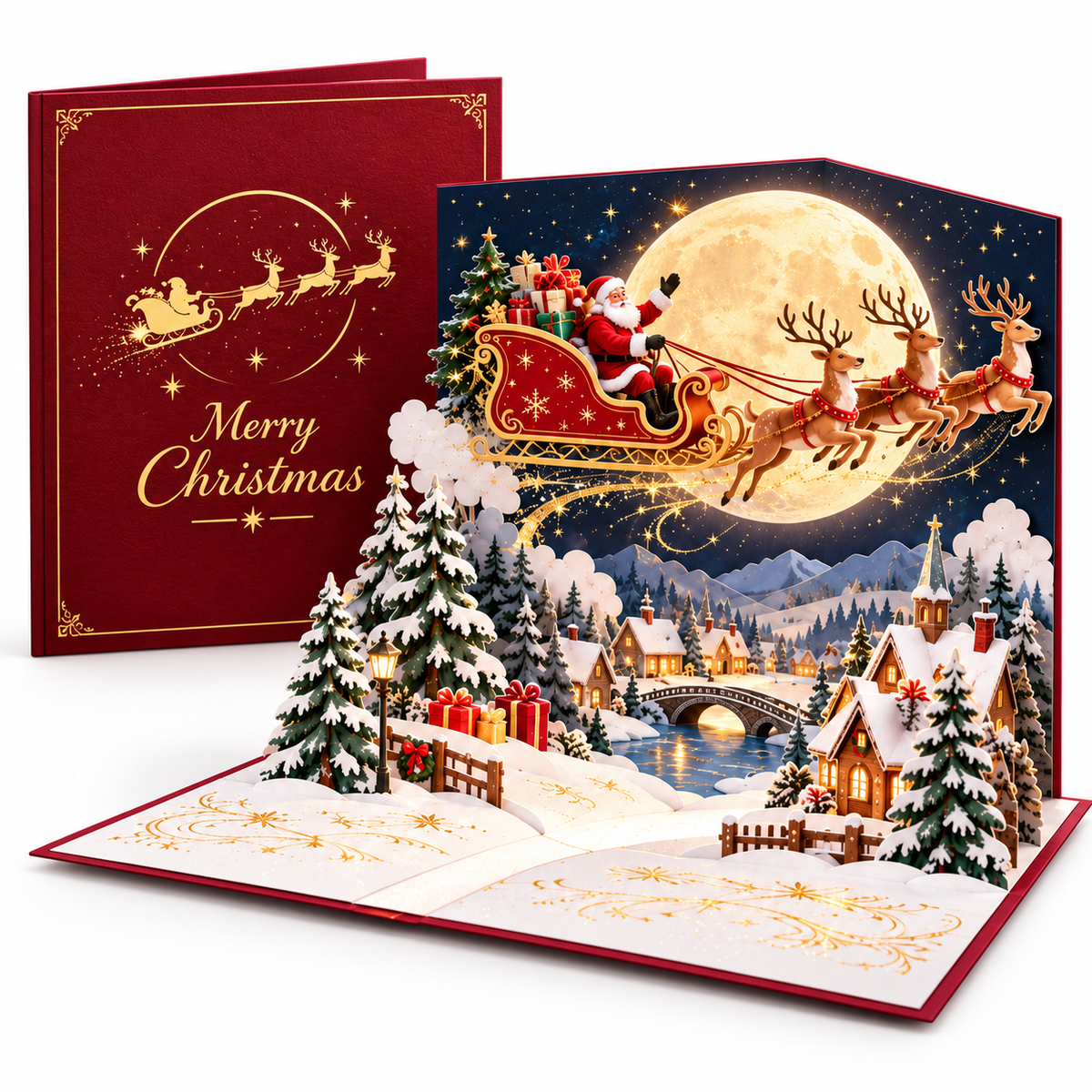 Limited-Time 40% OFF|🎅 Santa’s Christmas Eve™ 3D Pop-Up Card – A Magical Holiday Keepsake