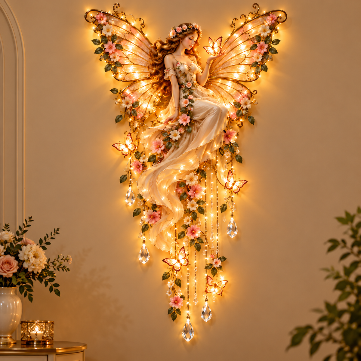 Limited-Time 60% OFF|🌙 Moonlit Goddess & Deer Glow™ – Magical Lighted Wall Art
